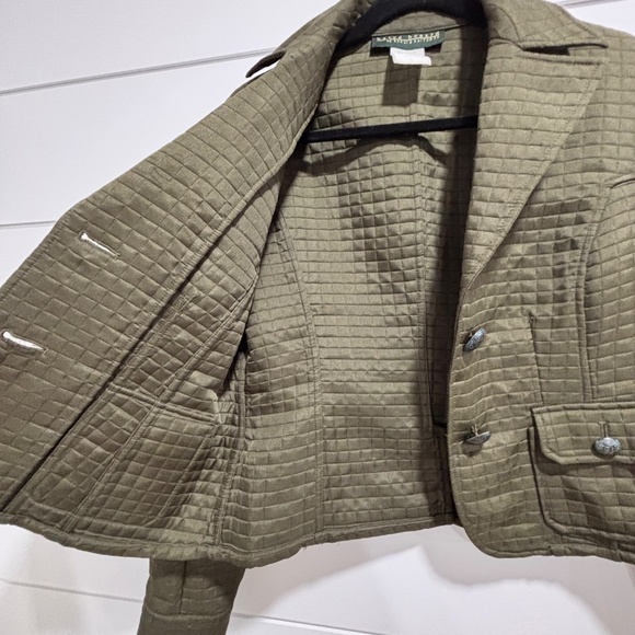 Vintage Harve Benard green quilted button up jacket est. size small - Picture 4 of 16